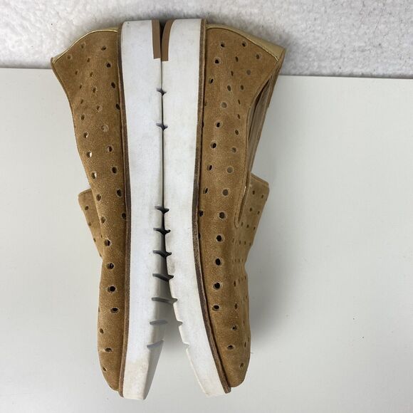 Johnston & Murphy Loafers Womens Sz 8.5M Brown Penelope Perforated Suede Slip On - Picture 8 of 12